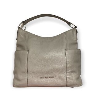 Michael kors gray leather shoulder bag